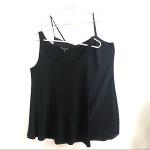 SET OF TWO COMFY SILK BLACK TANK TOPS